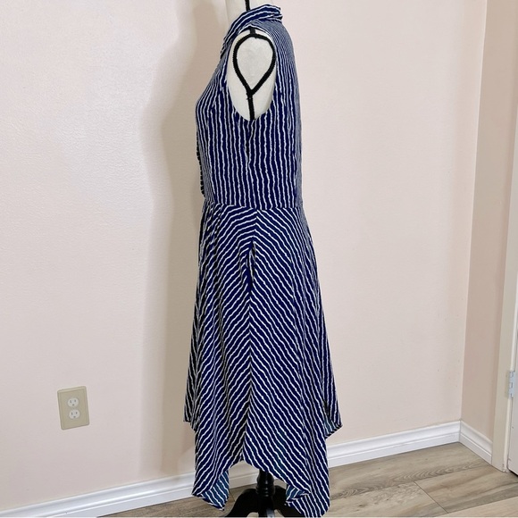 Gaby Skye Striped Dress Hankerchief Hem Size 12 - Picture 9 of 16
